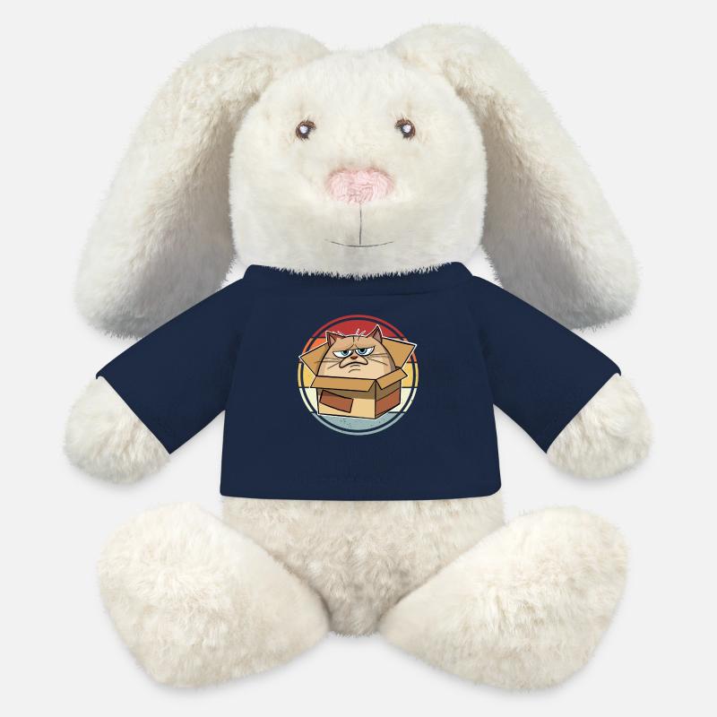 Katze Im Karton - MiniFeet® RecycelHase® Creme - French Navy
