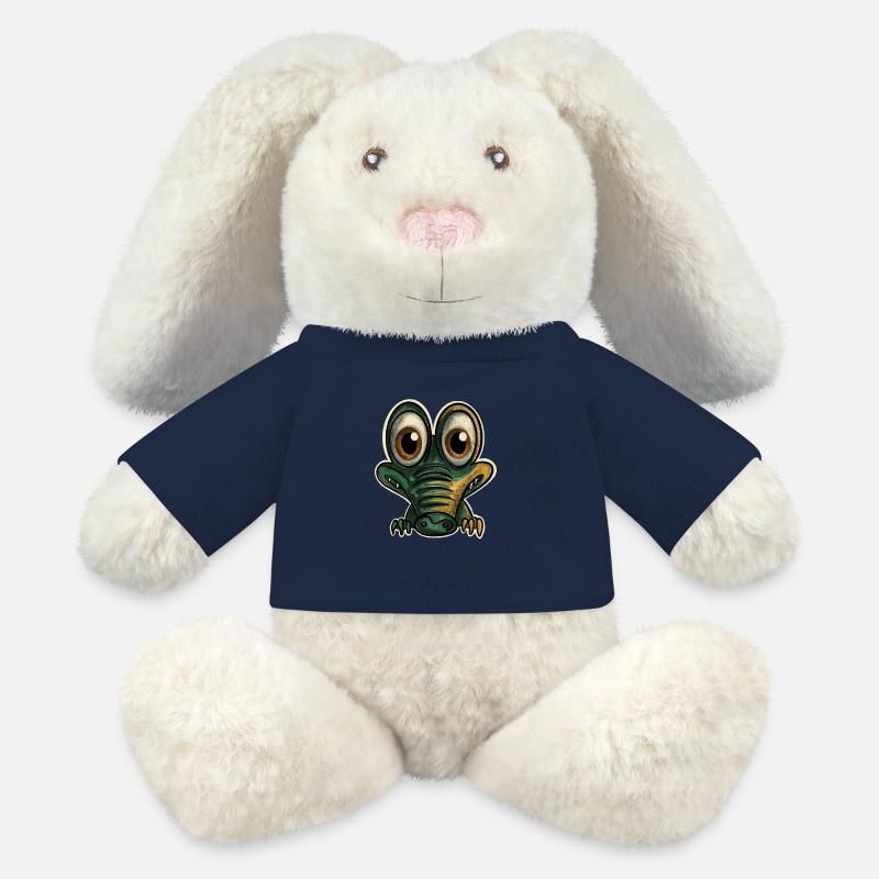 Alligator Krokodil - MiniFeet® RecycelHase® Creme - French Navy