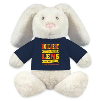 Lens supporter lensois football lens - Lapin en peluche recyclé MiniFeet® Crème - bleu marine - Devant