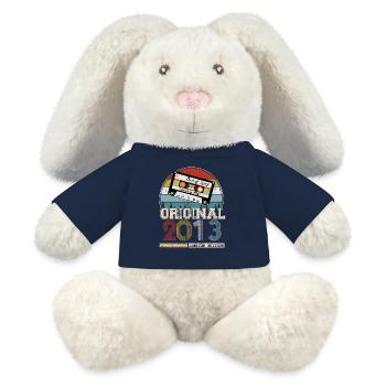 Jahrgang 2013 Geschenk zum 11-jährigen Jubiläum - MiniFeet® RecycelHase® Creme - French Navy - Vorne