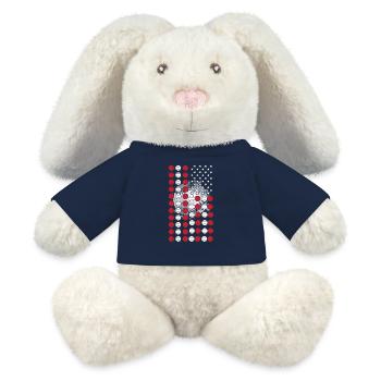 Baseball Sports Joueur de baseball Lanceur Receveur États-Unis - Lapin en peluche recyclé MiniFeet® Crème - bleu marine - Devant