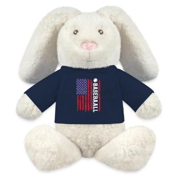 Baseball Sport Baseballspieler Pitcher Catcher USA - MiniFeet® RecycelHase® Creme - French Navy - Vorne