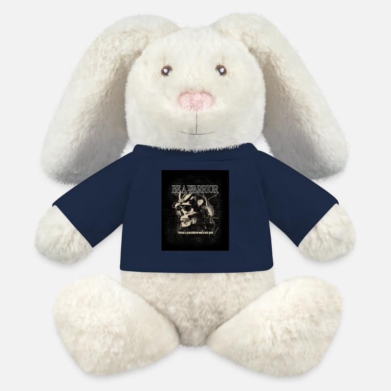 Be a Warrior – True Legends Never Die - MiniFeet® RecycelHase® Creme - French Navy