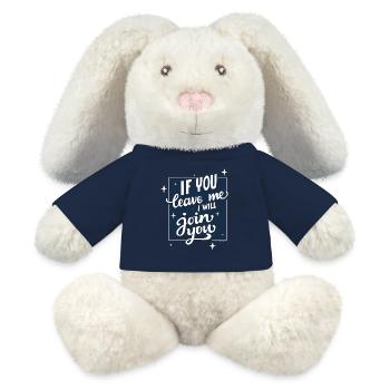 if you leave me i will join you - MiniFeet® RecycelHase® Creme - French Navy - Vorne