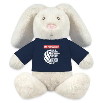 Lustiger Volleyball Spruch Volleyballer - MiniFeet® RecycelHase® Creme - French Navy - Vorne