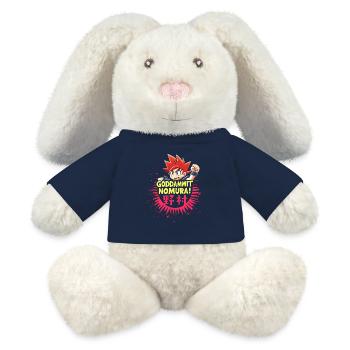 Goddammit Nomura - Conception de dessin animé - Lapin en peluche recyclé MiniFeet® Crème - bleu marine - Devant