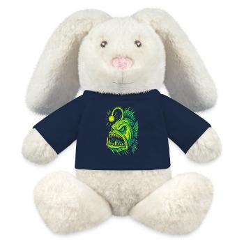 Leuchtender Tiefsee-Anglerfisch Wutstil - MiniFeet® RecycelHase® Creme - French Navy - Vorne