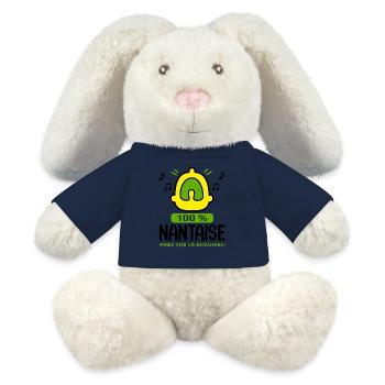 supporter Nantes football nantes nantaise Enfant - Lapin en peluche recyclé MiniFeet® Crème - bleu marine - Devant
