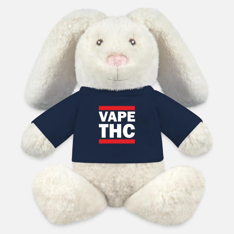 Vape THC Blanc - Lapin en peluche recyclé MiniFeet® Crème - bleu marine