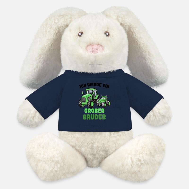 Nachwuchs Verkünden | Ich Werde Großer Bruder 2026 - MiniFeet® RecycelHase® Creme - French Navy