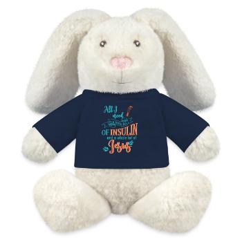 Diabetics All I Need Is A Little Bit - MiniFeet® RecycelHase® Bunny Cream - french navy - Front