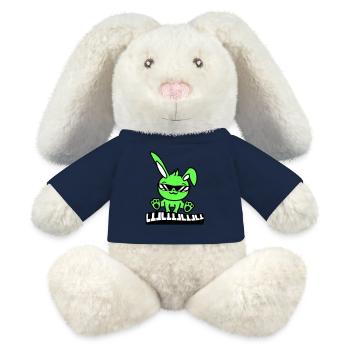 Easter Bunny Rabbit Cute Piano Keyboard Playing - MiniFeet® RecycelHase® Bunny Cream - french navy - Front