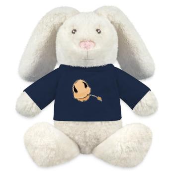 minimaliste poney cheval chevaux poulain bouche - Lapin en peluche recyclé MiniFeet® Crème - bleu marine - Devant