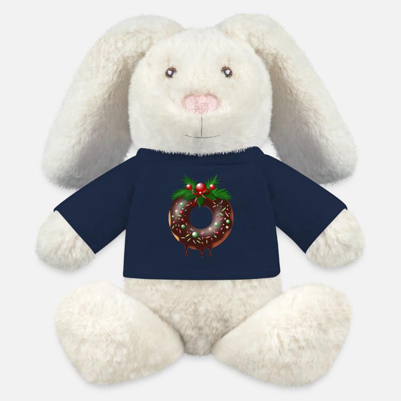 Weihnachtlicher Donut - MiniFeet® RecycelHase® Creme - French Navy