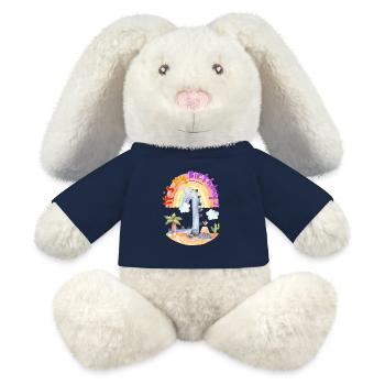 Dinosaur Birthday Dino Birthday for Boys B-Day - MiniFeet® RecycelHase® Bunny Cream - french navy - Front