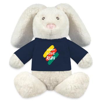 Rire Love Run - Lapin en peluche recyclé MiniFeet® Crème - bleu marine - Devant