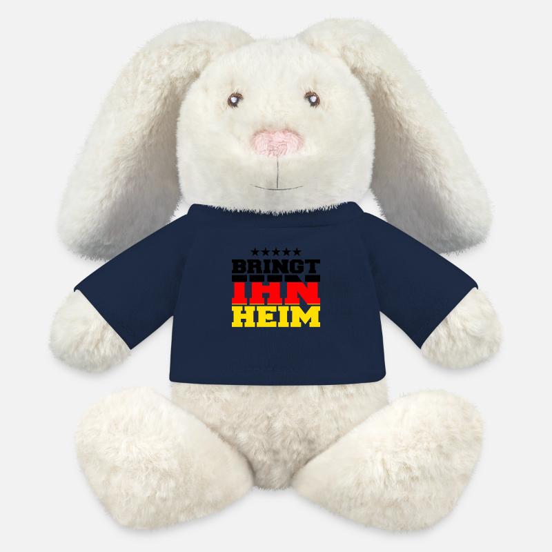 bringt ihn heim! WM pokal - MiniFeet® RecycelHase® Creme - French Navy