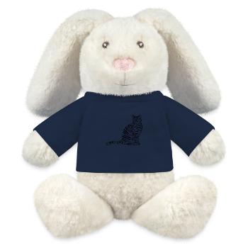 Black silhouette of a cat. - MiniFeet® RecycelHase® Bunny Cream - french navy - Front