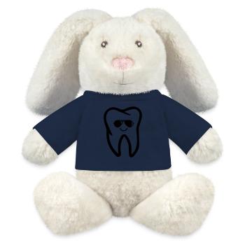 Lunettes de soleil dentées - Lapin en peluche recyclé MiniFeet® Crème - bleu marine - Devant