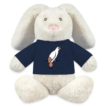 Vogel Rabe Taube sitzt Kabel Falke Adler Vögelchen - MiniFeet® RecycelHase® Creme - French Navy - Vorne