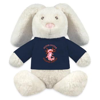 Axolotl superduper cute wooper looper illustrella - Lapin en peluche recyclé MiniFeet® Crème - bleu marine - Devant