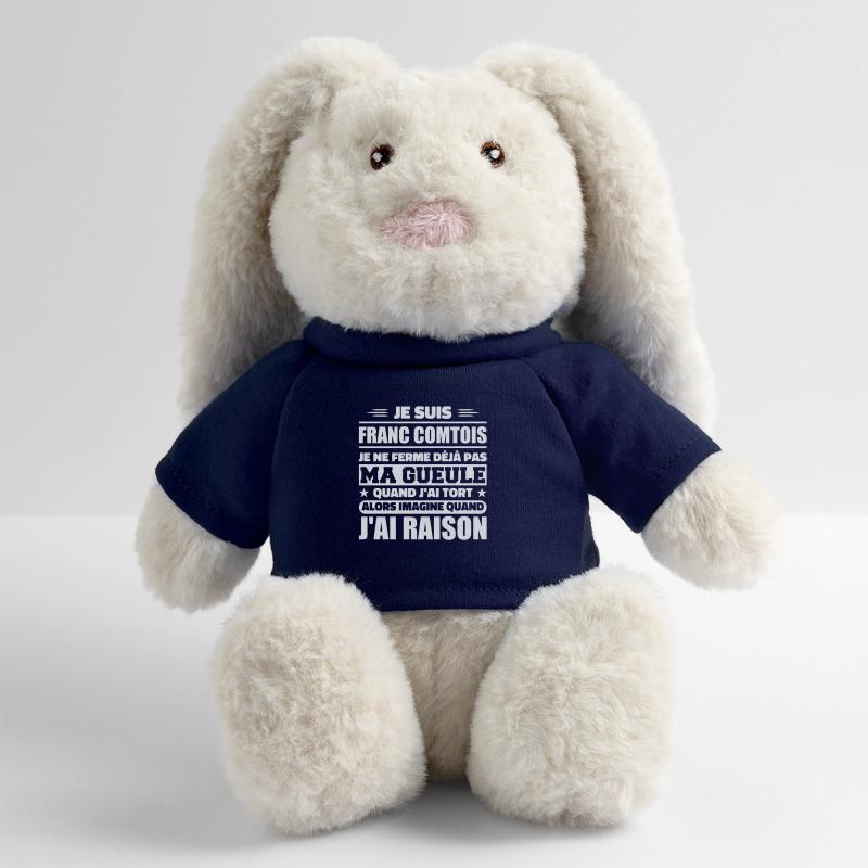 Franc comtois je ferme pas ma gueule franche comté Lapin en peluche recyclé MiniFeet® Crème