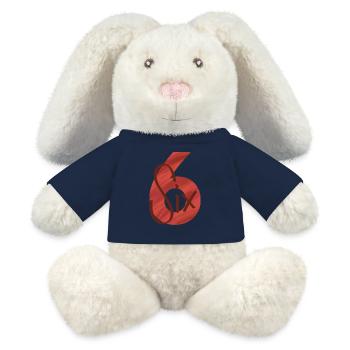 Number / 6 / Six / Birthday / Sixth / Number - MiniFeet® RecycelHase® Bunny Cream - french navy - Front