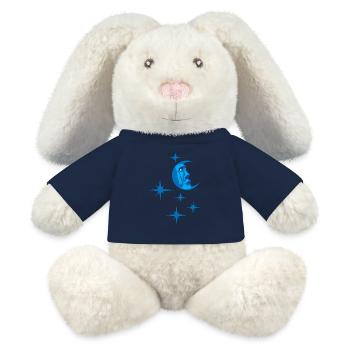 Blue Tiki Moon Moai Bonne nuit ! Chemise de nuit lune - Lapin en peluche recyclé MiniFeet® Crème - bleu marine - Devant