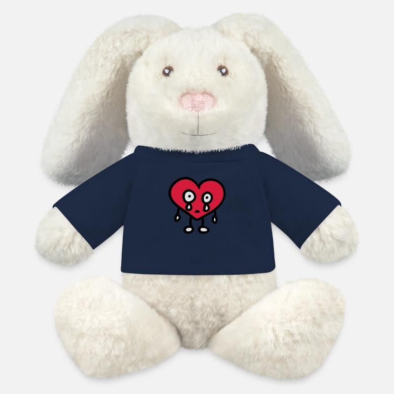 weinendes Herz 3 - MiniFeet® RecycelHase® Creme - French Navy