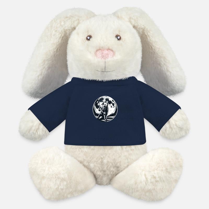 Wolf Silhouette - MiniFeet® RecycelHase® Creme - French Navy