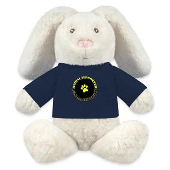 Défenseur des animaux - Lapin en peluche recyclé MiniFeet® Crème - bleu marine - Devant