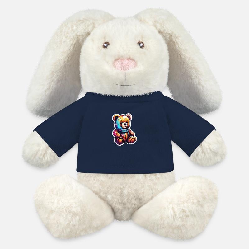 Teddybär / Kuscheltier / Stofftier / Geschenkidee - MiniFeet® RecycelHase® Creme - French Navy