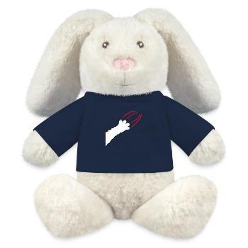 Katzen Klauen Pfote Tatzen Kralle Kratzer Streifen - MiniFeet® RecycelHase® Creme - French Navy - Vorne