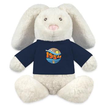 Timeless 1954 – Célébration de 71 années merveilleuses - Lapin en peluche recyclé MiniFeet® Crème - bleu marine - Devant