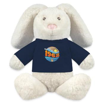 Rétro 1962 – Edition Limitée Timeless 63rd - Lapin en peluche recyclé MiniFeet® Crème - bleu marine - Devant