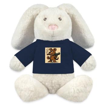 Vous vous adressez à moi - Lapin en peluche recyclé MiniFeet® Crème - bleu marine - Devant