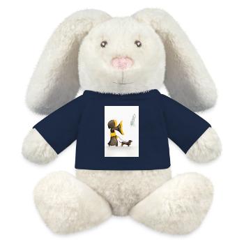 Münchner Kindl mit Dackel und Bavaria - MiniFeet® RecycelHase® Creme - French Navy - Vorne