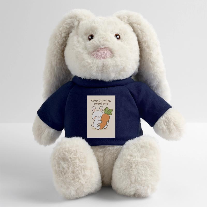 Kawaii Bunny Hugging Giant Carrot MiniFeet® RecycelHase® Bunny Cream
