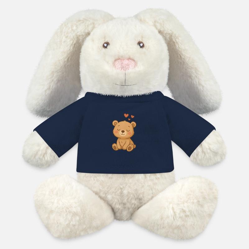 Verträumter Babybär - MiniFeet® RecycelHase® Creme - French Navy