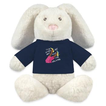 Ces chaussures ne sont pas faites pour la marche / Talons hauts - Lapin en peluche recyclé MiniFeet® Crème - bleu marine - Devant