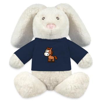 Sympathique Stick Figure Cheval - Lapin en peluche recyclé MiniFeet® Crème - bleu marine - Devant