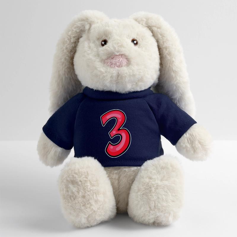Three - 3 - Number 3 - Number 3 MiniFeet® RecycelHase® Bunny Cream
