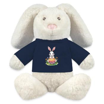 Lapin de Pâques Aquarelle de Pâques - Lapin en peluche recyclé MiniFeet® Crème - bleu marine - Devant