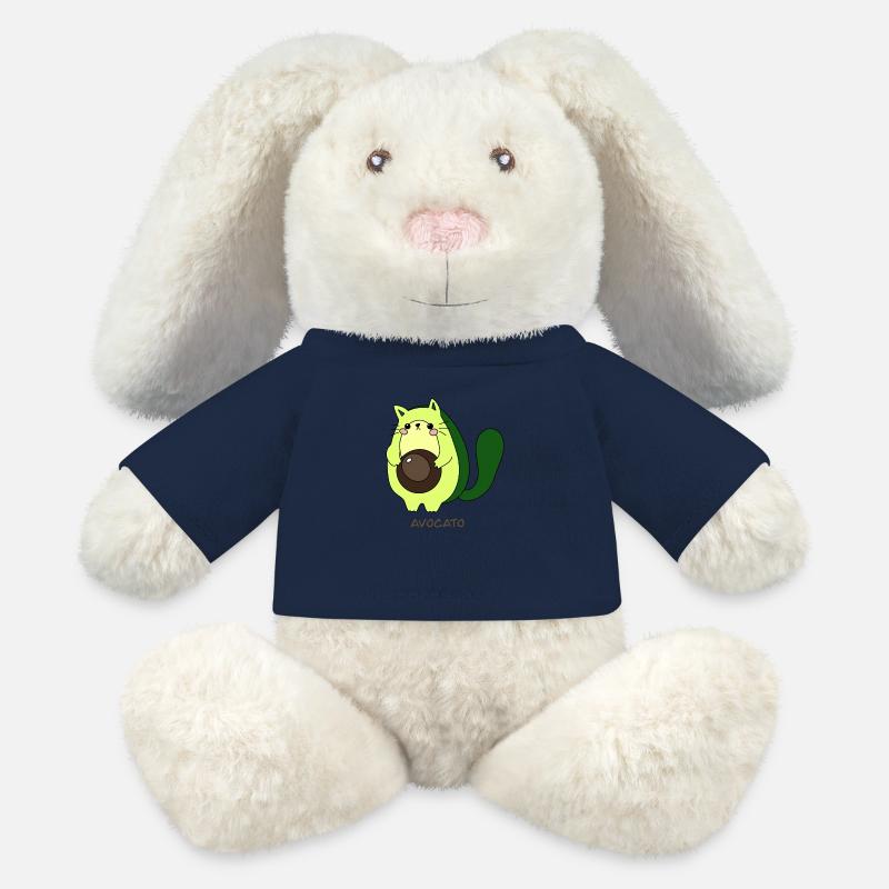 Avocato – La fusion la plus douce - Lapin en peluche recyclé MiniFeet® Crème - bleu marine