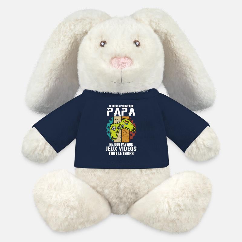 Proof that Dad doesn't play video games - MiniFeet® RecycelHase® Bunny Cream - french navy