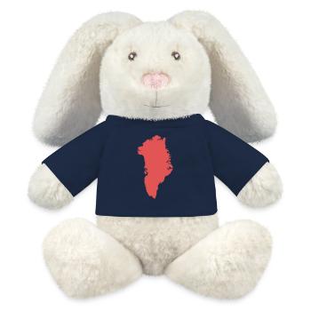 Groenland - Lapin en peluche recyclé MiniFeet® Crème - bleu marine - Devant