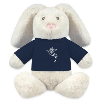 Minimalistische Kolibri-Silhouette weiß - MiniFeet® RecycelHase® Creme - French Navy - Vorne