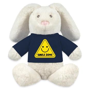 Smile Zone Happy Yellow Aesthetic Summer Sunshine - MiniFeet® RecycelHase® Bunny Cream - french navy - Front