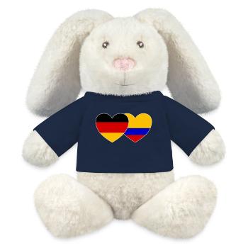 Germany Colombia Flag - MiniFeet® RecycelHase® Bunny Cream - french navy - Front