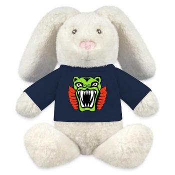 Tiger illustration magic jungle ancient style - MiniFeet® RecycelHase® Bunny Cream - french navy - Front